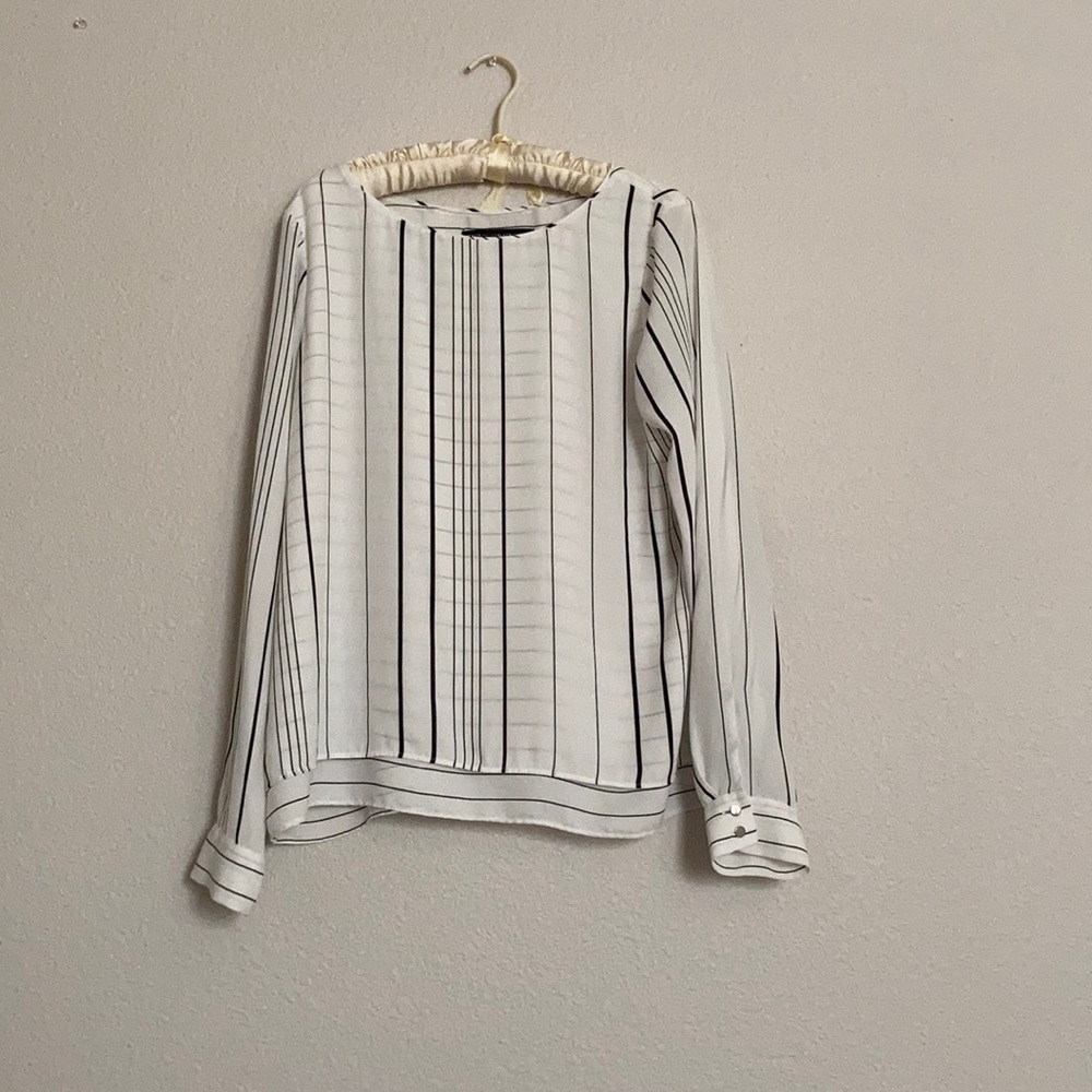 White House black market striped blouse
